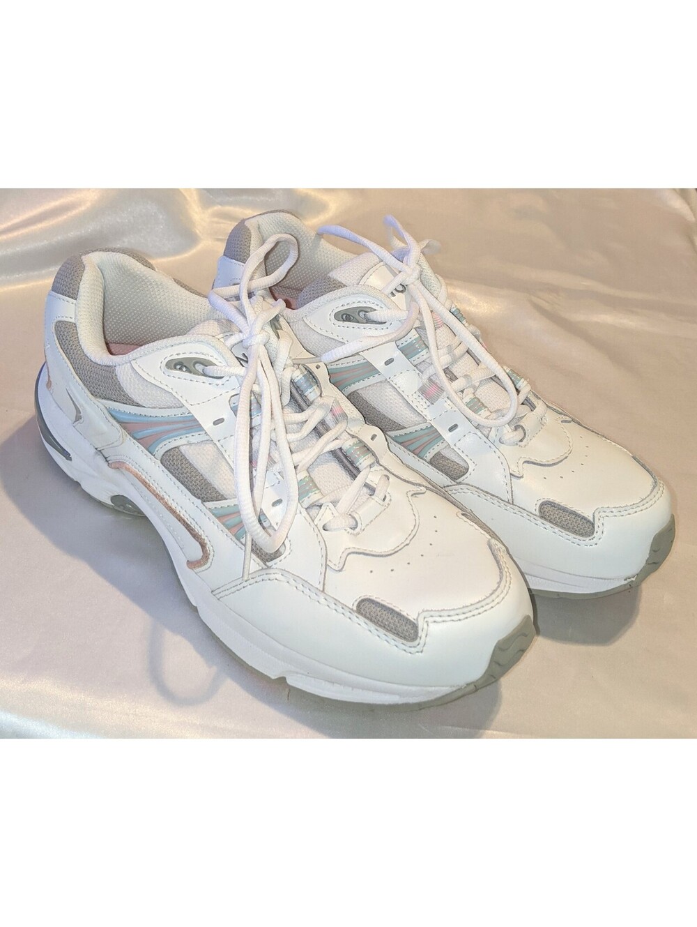 VIONIC Women's 23Walk White/Pink Leather Orthopedic Sneakers Shoes Size 11 EUC - Picture 2 of 8